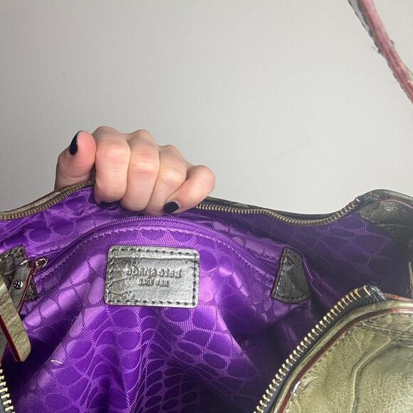 Kate Spade Olive Green Crocodile Leather Hobo Bag - Picture 8 of 8